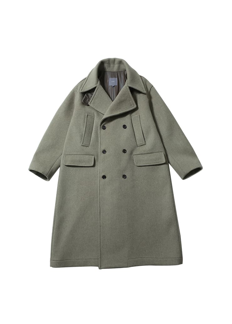 NOAH DOUBLE BREASTED COAT (LIGHT OILIVE)