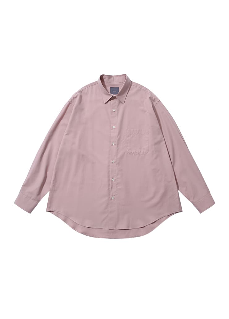 COTTON TENCEL OVER SILHOUETTE SHIRT (DUST PINK)