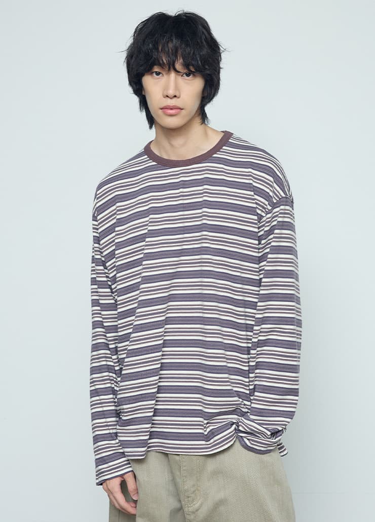 URBAN MULTI STRIPE LONG SLEEVE (PURPLE)