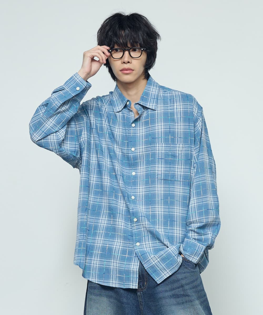 ALL WEATHER OVER SILHOUETTE SHIRTS (BLUE CHECK)