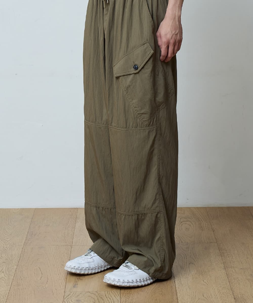 SHIRRING ONE POCKET PANTS (KHAKI BROWN)