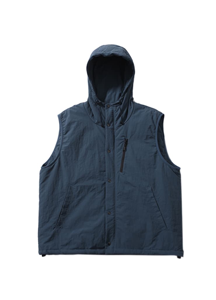 PADDED RUSTLE HOOD VEST (PEACOCK GREEN)