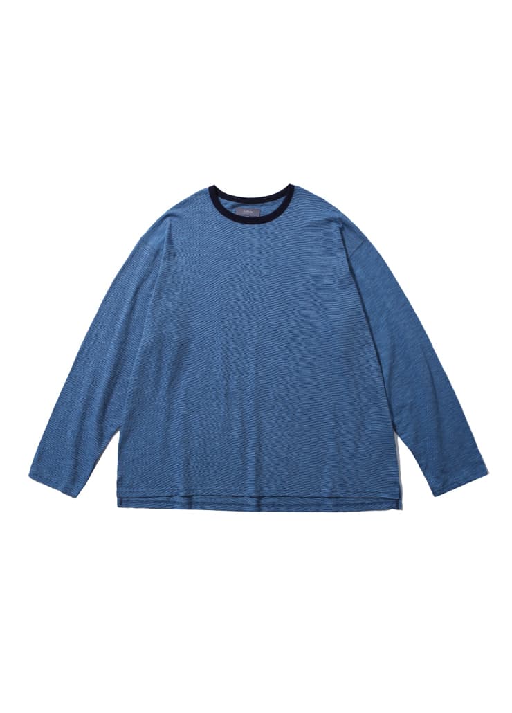 MICRO STRIPE LONG SLEEVE (BLUE)