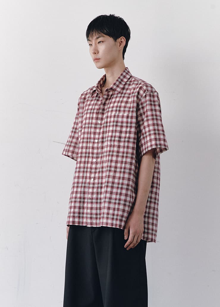 FLORIDA HALF SLEEVE SHIRT (RED CHECK)