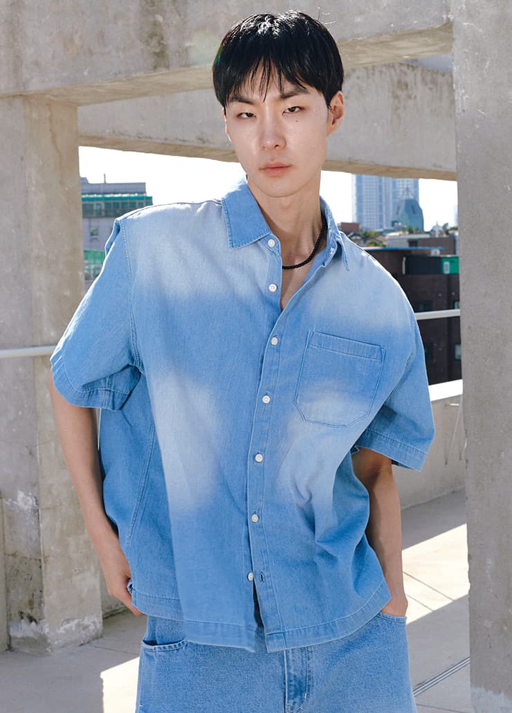 FLORIDA HALF SLEEVE SHIRT (BLUE WASHED)