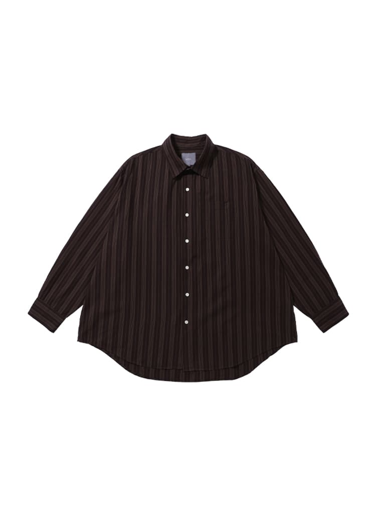 OVER SILHOUETTE PAJAMA SHIRTS (BROWN STRIPE)