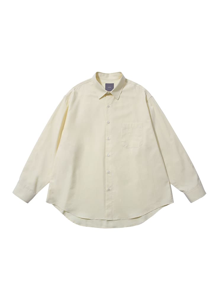 COTTON TENCEL OVER SILHOUETTE SHIRT (LEMON)