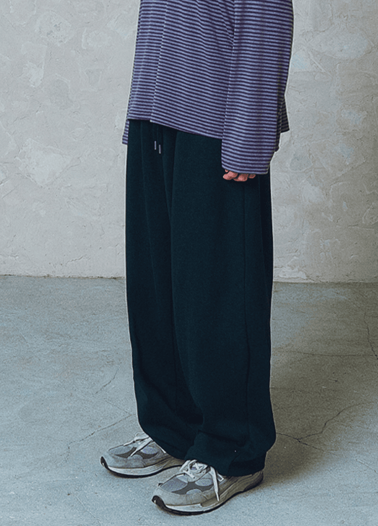 FINE FABRIC SWEAT PANTS (NAVY)