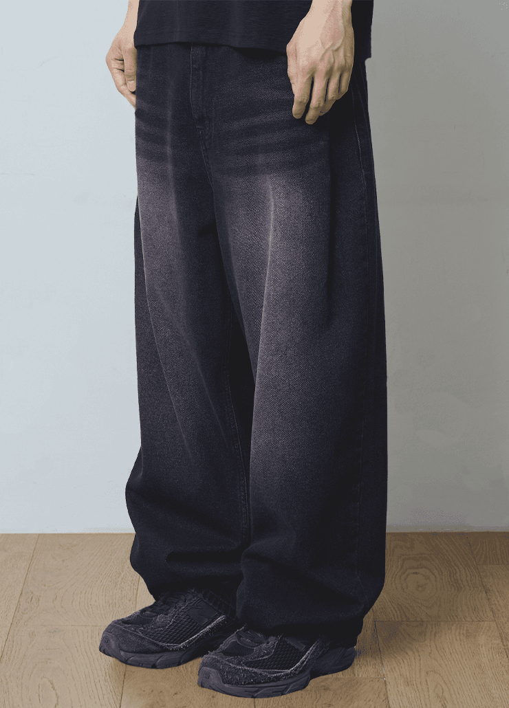 PINK TINT SIDE TUCK DENIM PANTS