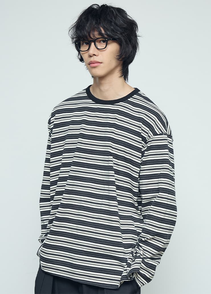 URBAN MULTI STRIPE LONG SLEEVE (BLACK)