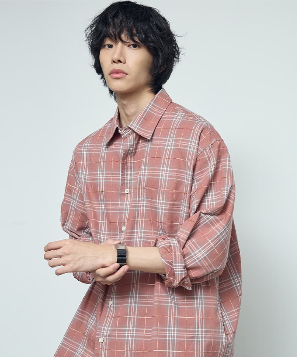 ALL WEATHER OVER SILHOUETTE SHIRTS (PINK CHECK)