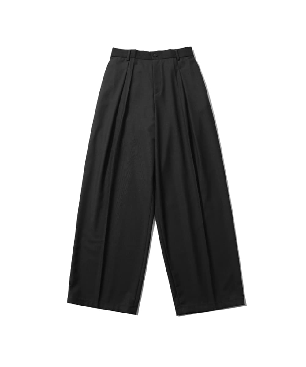 DRAPE DEEP ONE-TUCK PANTS (CHARCOAL)