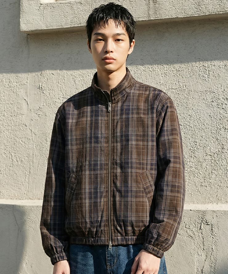 REVERSE LINING CHECK ZIP-UP