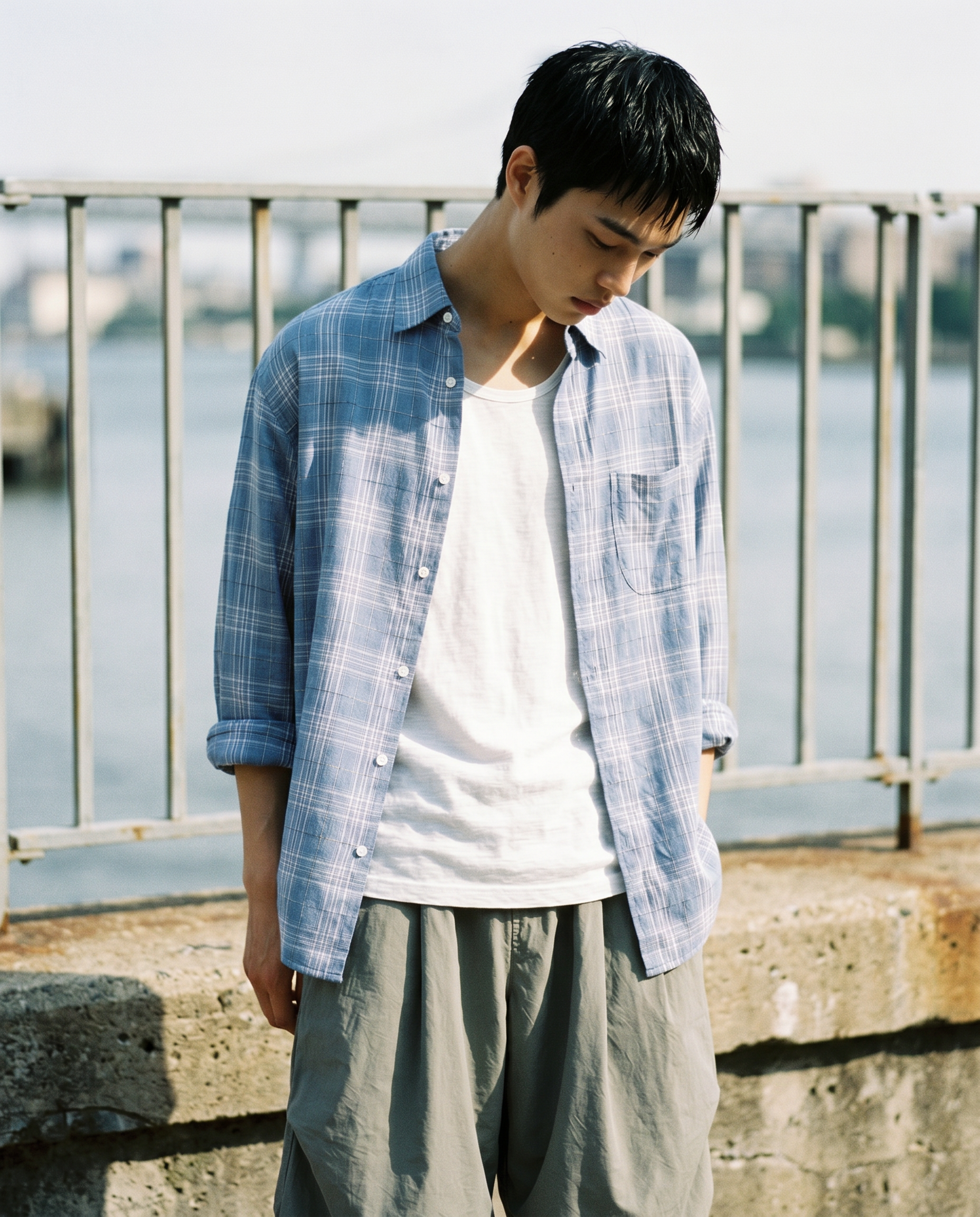 ALL WEATHER OVER SILHOUETTE SHIRTS (BLUE CHECK)