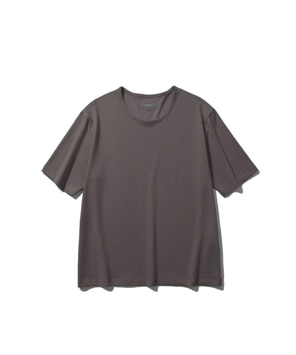 SIGNATURE U-NECK HALF T-SHIRTS (CHARCOAL)