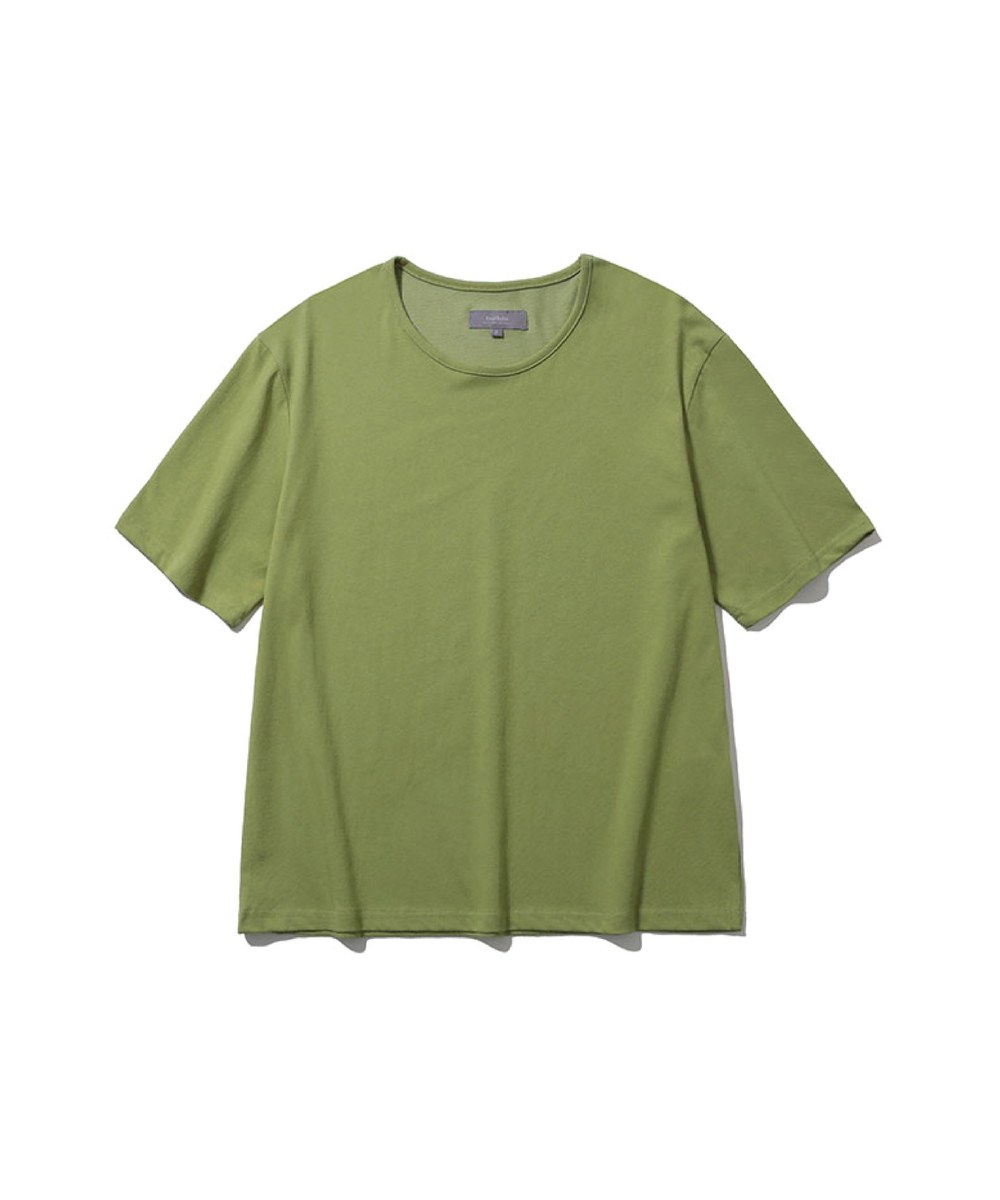 SIGNATURE U-NECK HALF T-SHIRTS (OLIVE GREEN)